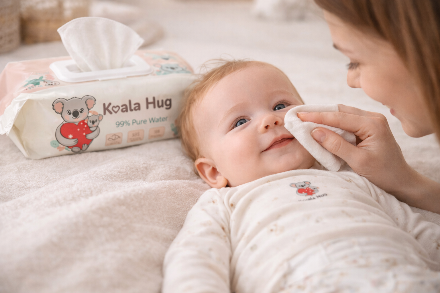 Koala Hug Sensitive Skin 99% Water Baby Wipes